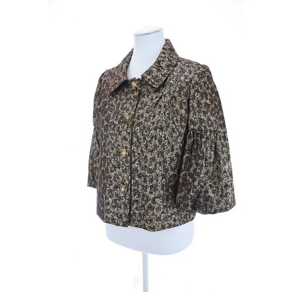 Vertigo Paris Metallic Gold Floral Bell Sleeve Formal Jacket Sz S Made in France - Picture 5 of 8